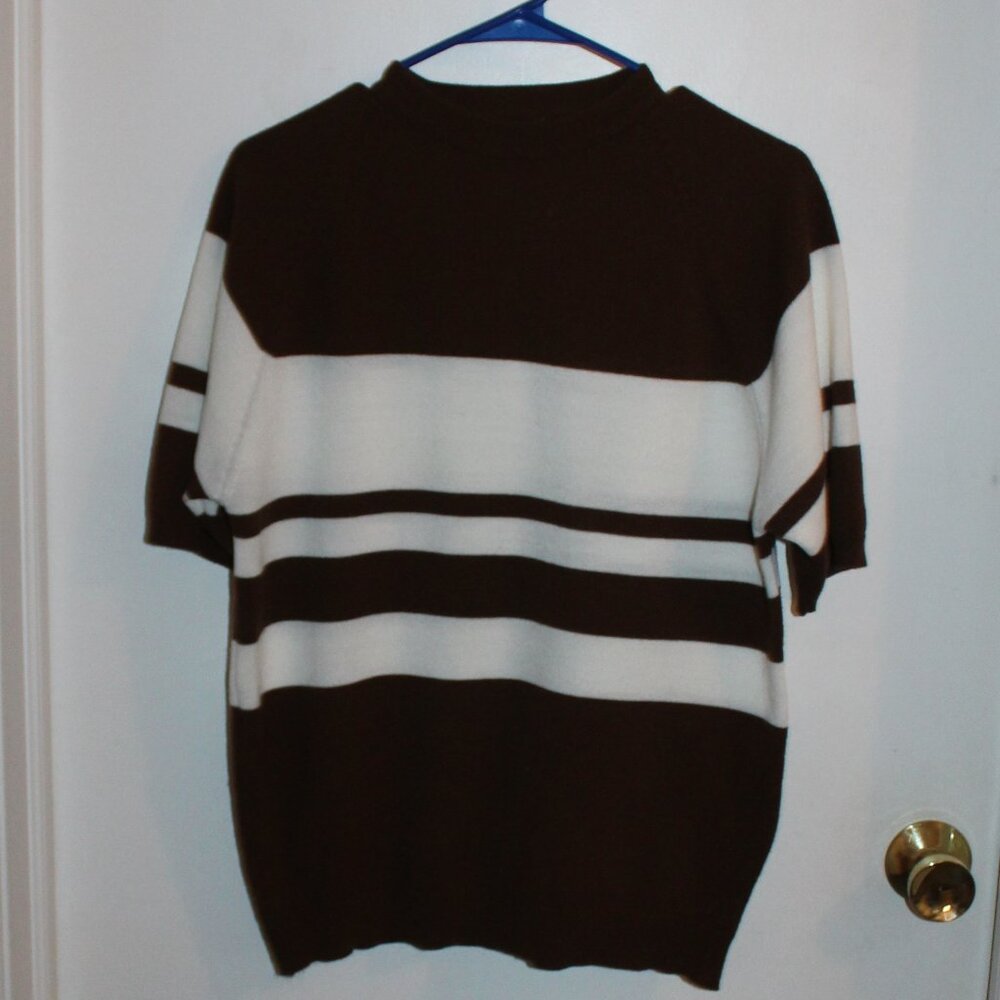 Vintage Towncraft Plus Crew Neck Sweater Brown/white Size Large